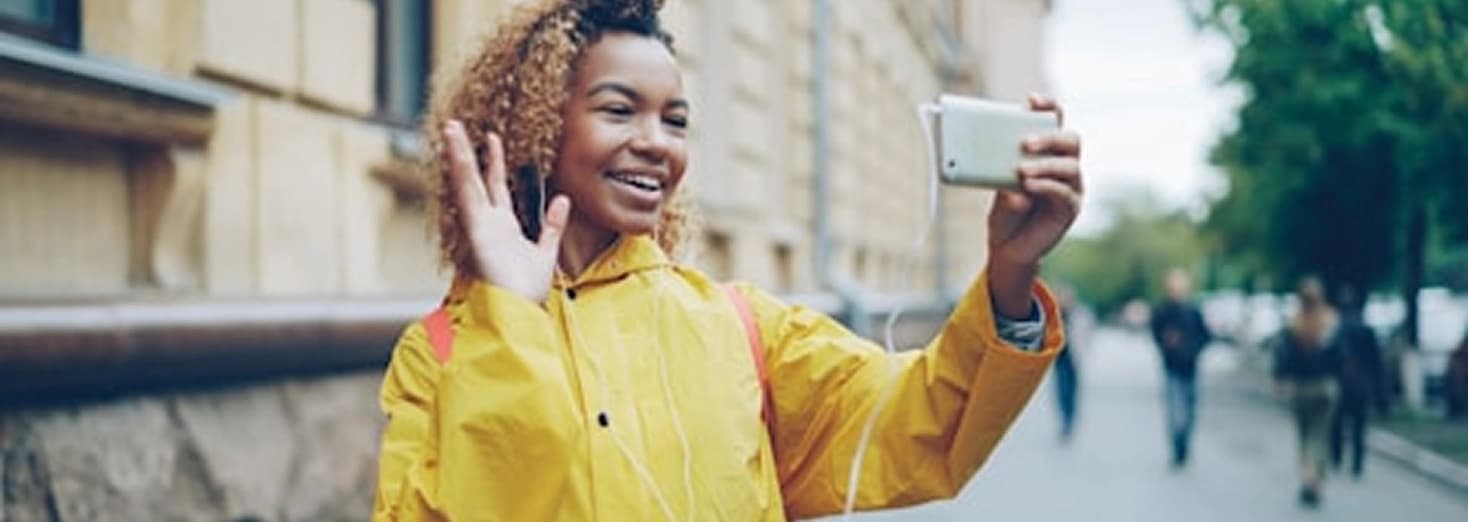Expert taking a video call